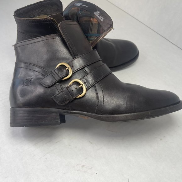 BORN Womens 9.5 M Pirlo Ankle Booties Brown Leather Buckle D76123 Boots - Picture 15 of 15